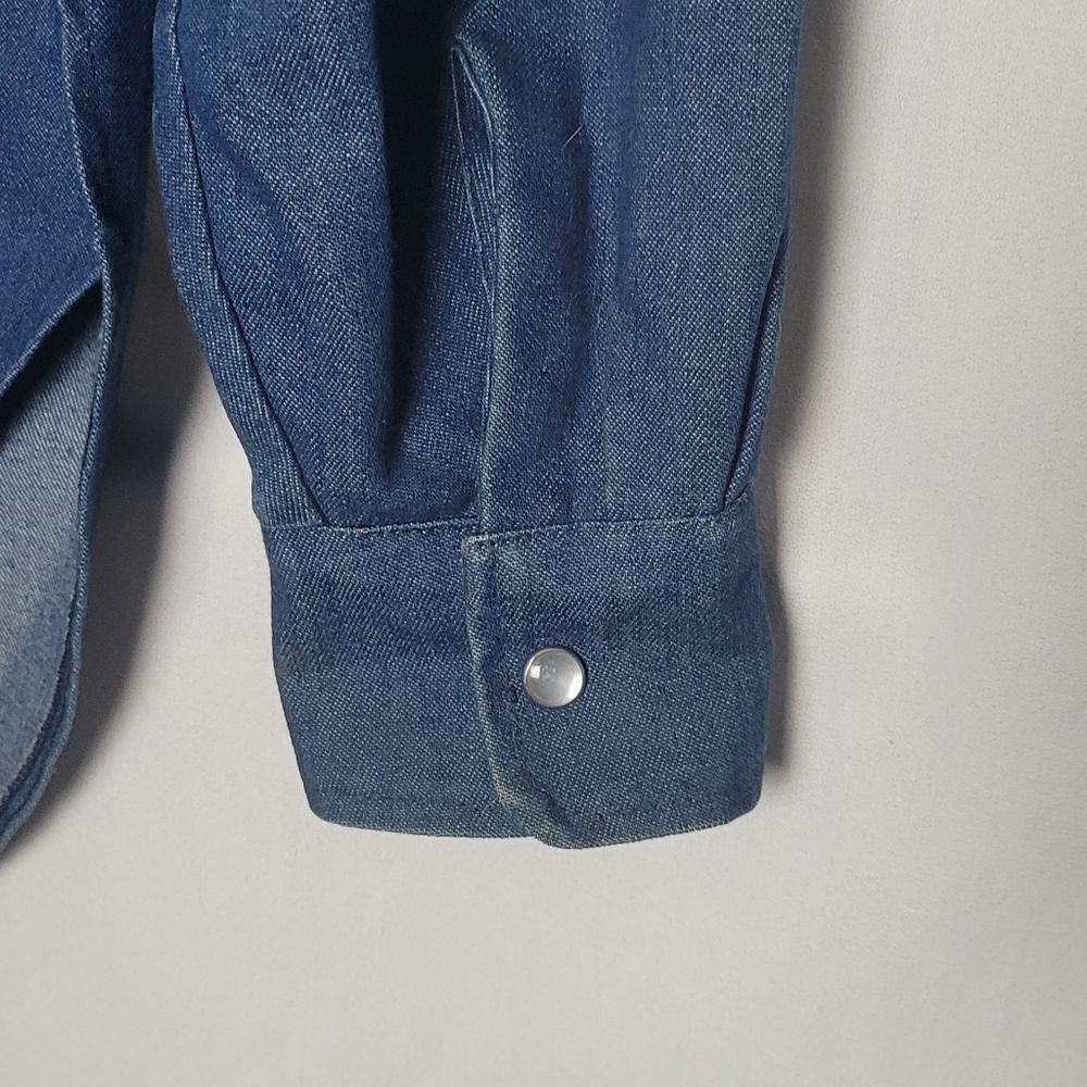 Tony Alamo Of Nashville Blue Denim Shirt with Embroidered Details Sz L - Picture 8 of 10